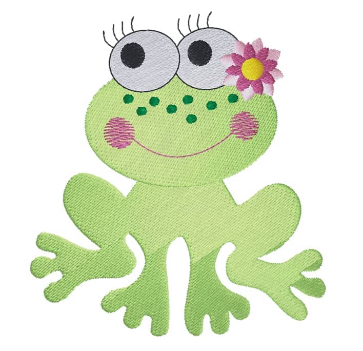 Frosch mit Blume