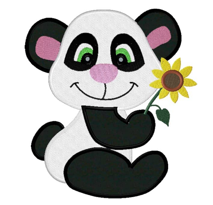 Panda mit Sonnenbluem