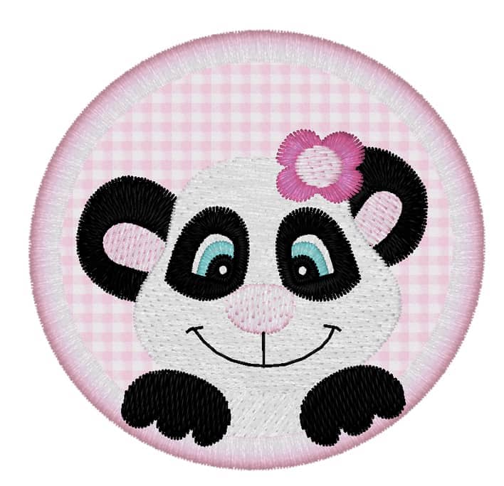 Pandagirl mit Blume im Kreis