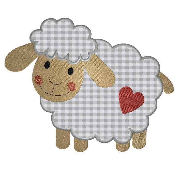 Schaf seitlich mit Herz