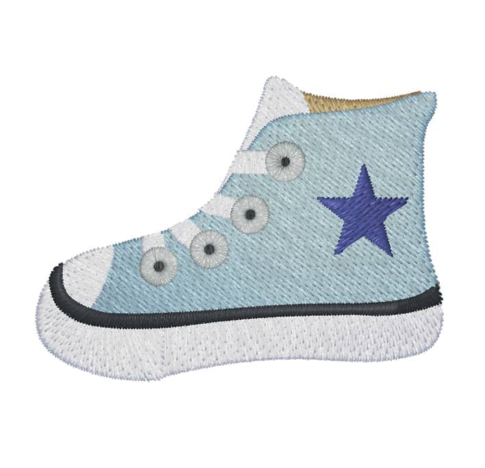 Turnschuh blau mit Stern