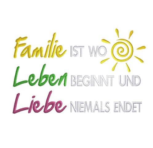 Familie ist wo leben beginnt